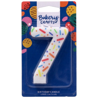 Rainbow Sprinkle Candle - Number 7