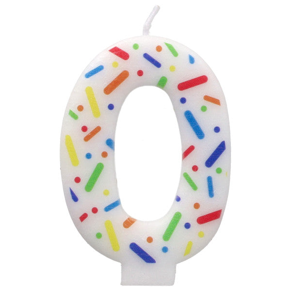 Rainbow Sprinkle Candle - Number 0