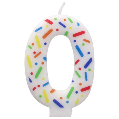 Rainbow Sprinkle Candle - Number 0