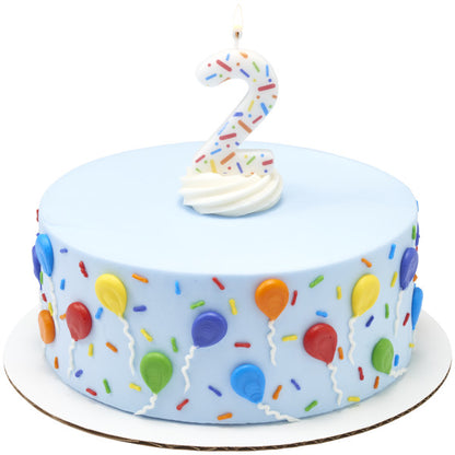 Rainbow Sprinkle Candle - Number 2