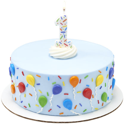 Rainbow Sprinkle Candle - Number 1
