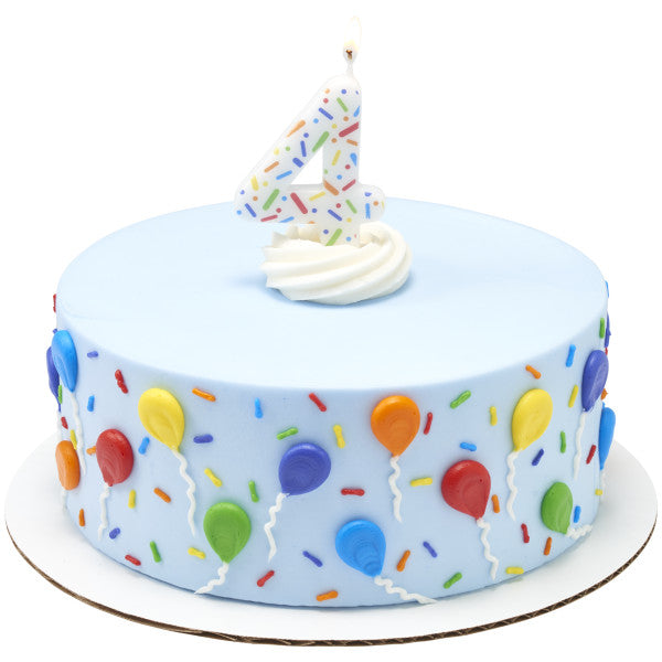 Rainbow Sprinkle Candle - Number 4