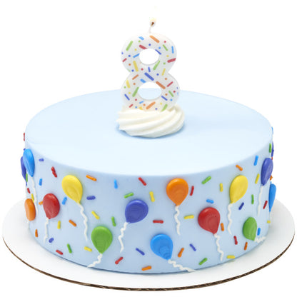Rainbow Sprinkle Candle - Number 8