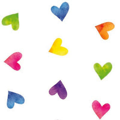 Rainbow Hearts Cellophane Treat Bags - 4x2.5x9.5 - 10 Bags