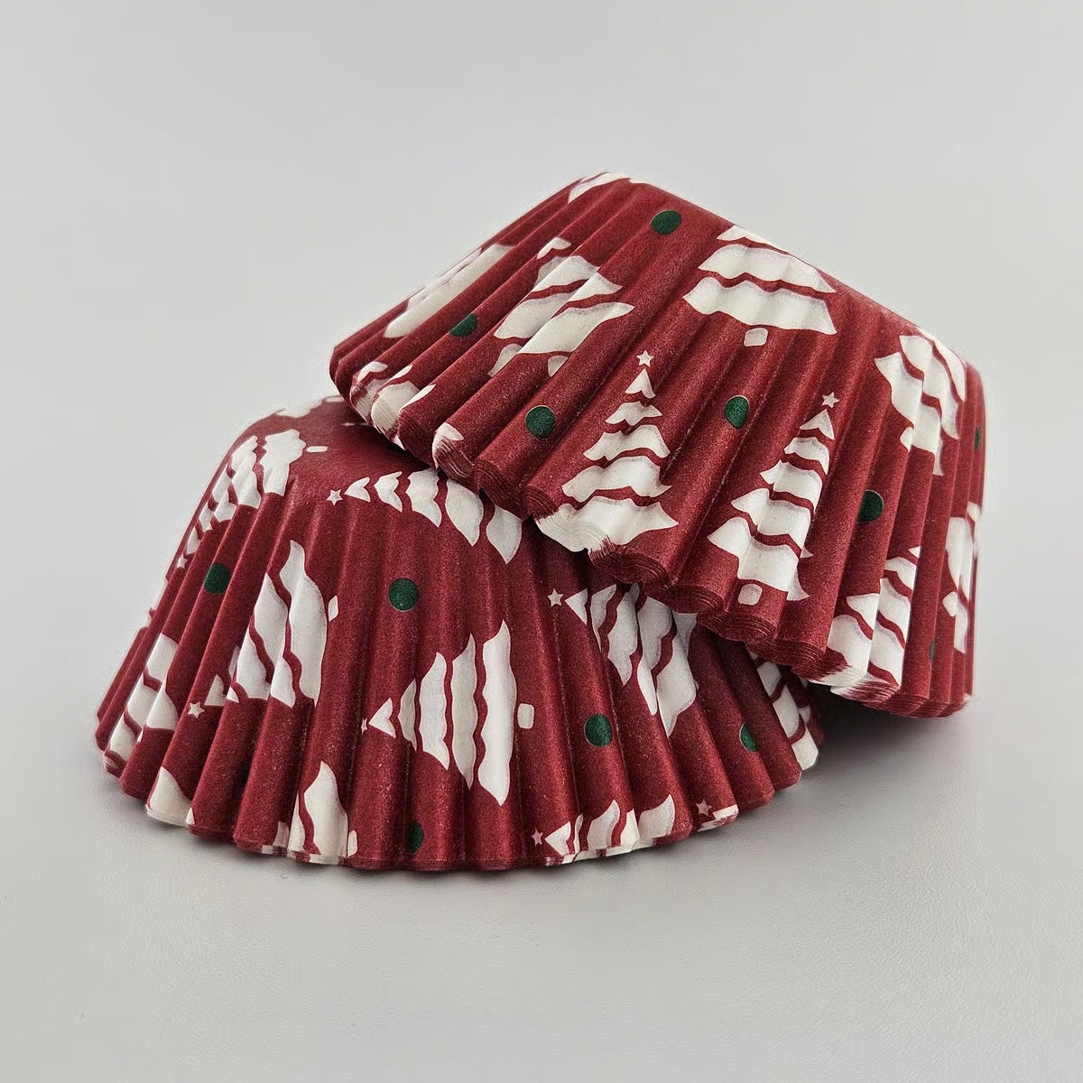 Red Christmas Tree Cupcake Liners