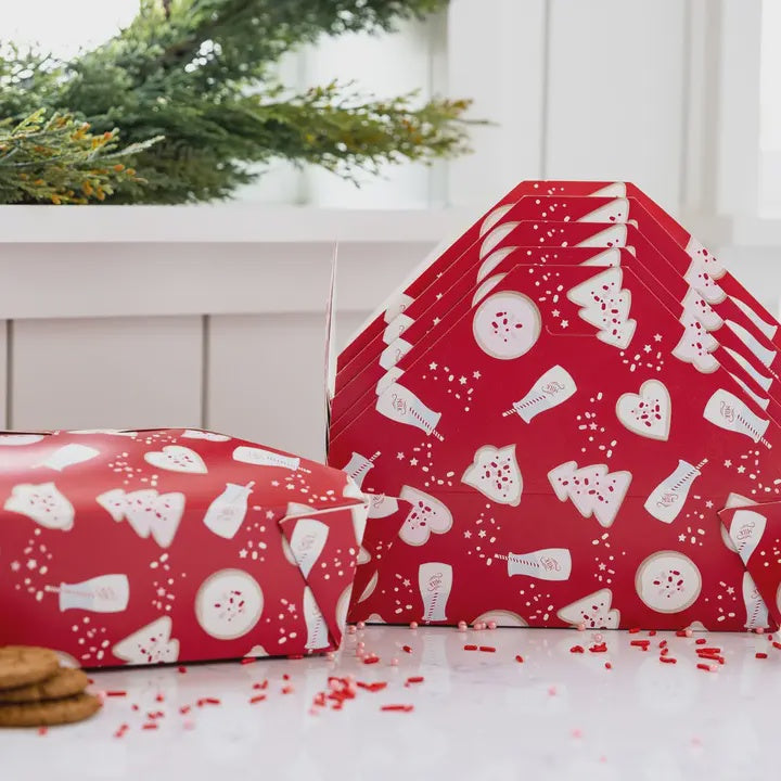 Red Milk & Cookies Take Home Boxes - Pack of 6