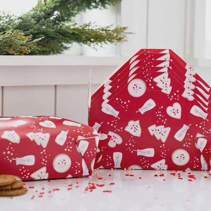 Red Milk & Cookies Take Home Boxes - Pack of 6