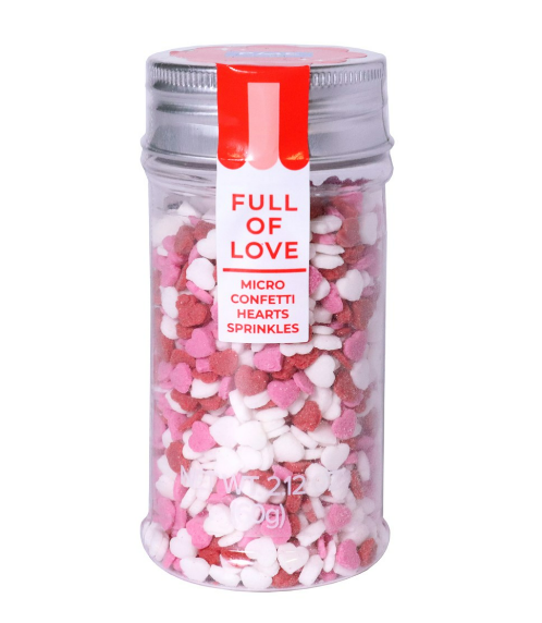 Micro Mini Red, White and Pink Heart Sprinkles, 2.12oz