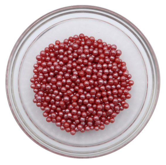 Red Sugar Pearls - 4mm, 3oz