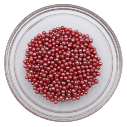 Red Sugar Pearls - 4mm, 3oz