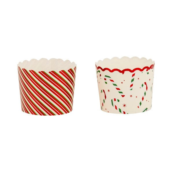 Red Foil Candy Stripes 5oz Baking Cups