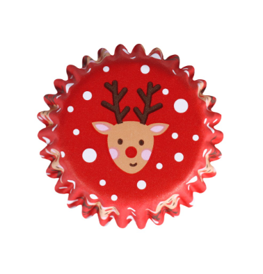 Rudolph Mini Foil-Lined Cupcake Cases - Set of 60