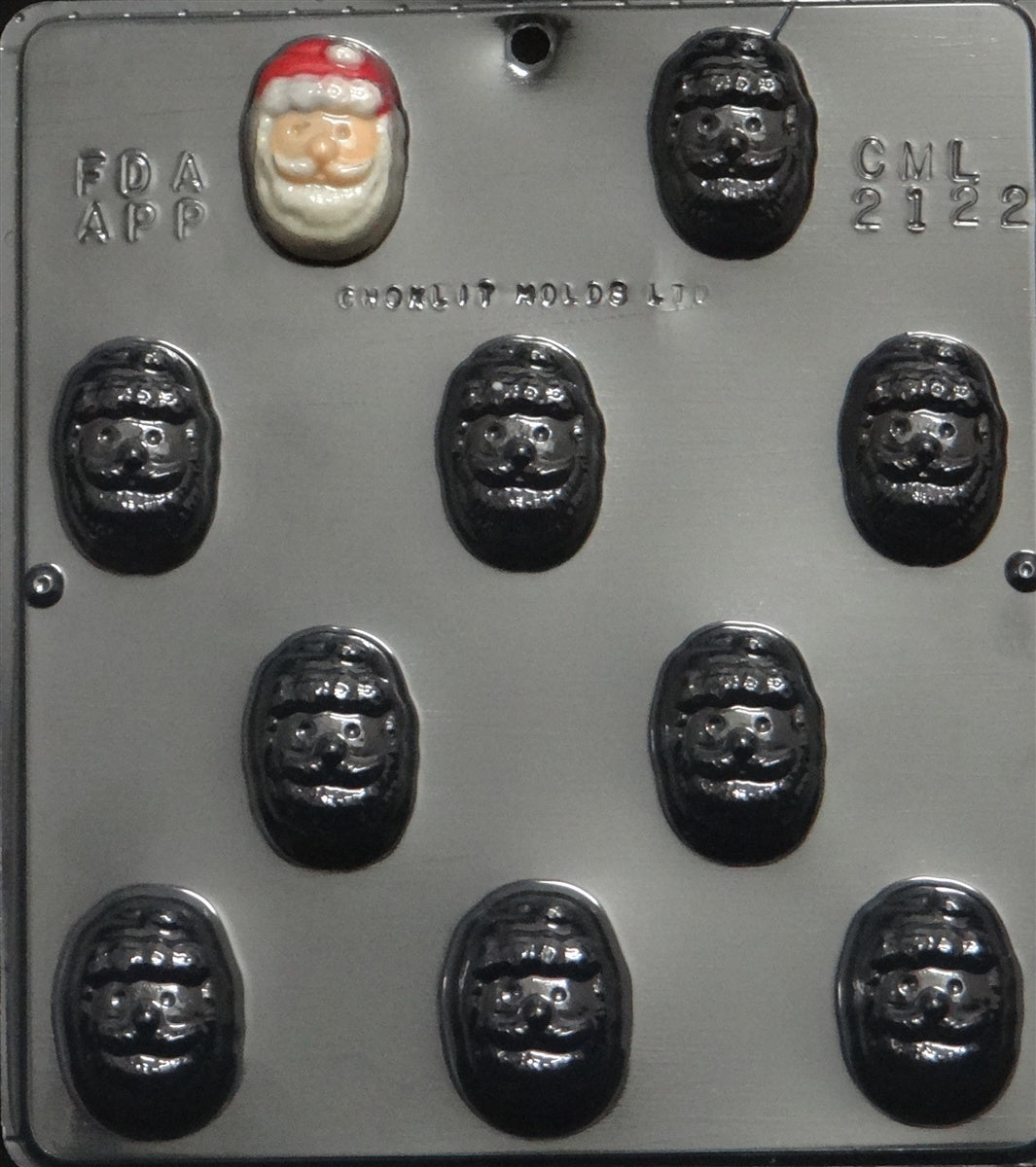 Santa Face Chocolate Mold - 1.5 Inches
