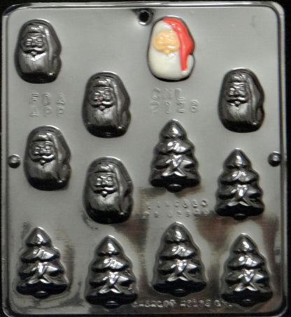 Santa & Christmas Trees Chocolate Mold