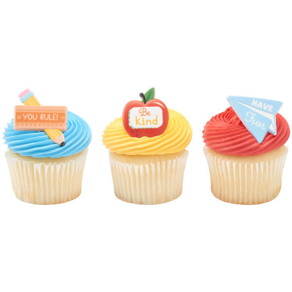 School Rules Cupcake Rings - 12 Rings