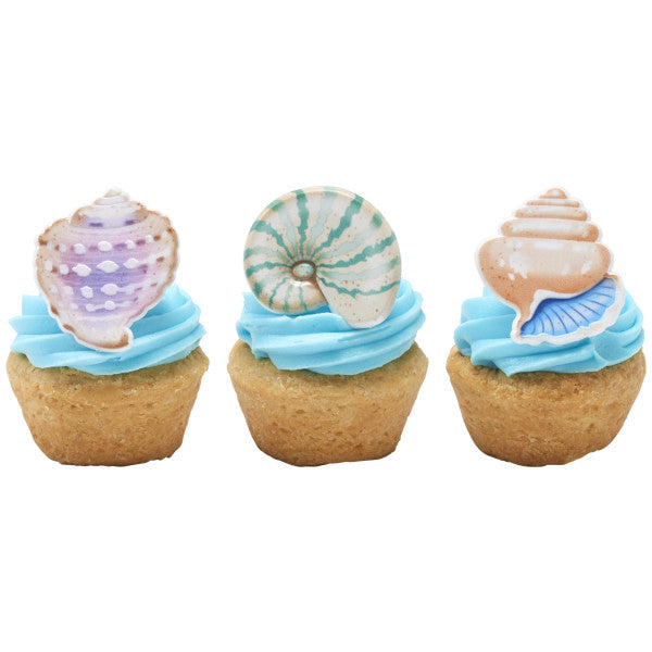Seashells Cupcake Rings - 12 Rings