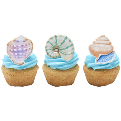 Seashells Cupcake Rings - 12 Rings