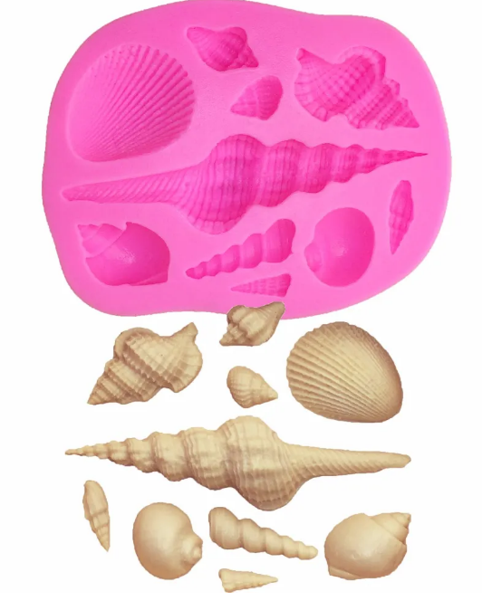 Seashell Silicone Mold with 10 Cavities