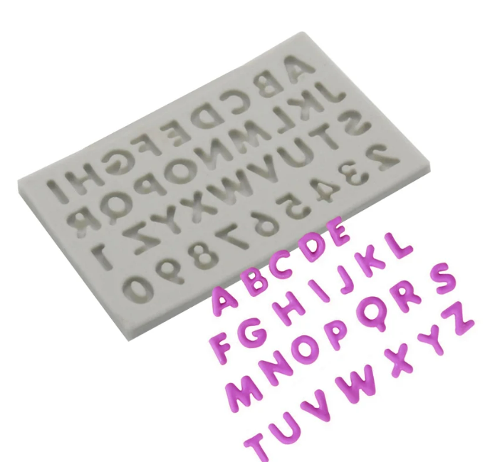 Small Letters and Numbers Silicone Mold