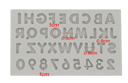 Small Letters and Numbers Silicone Mold
