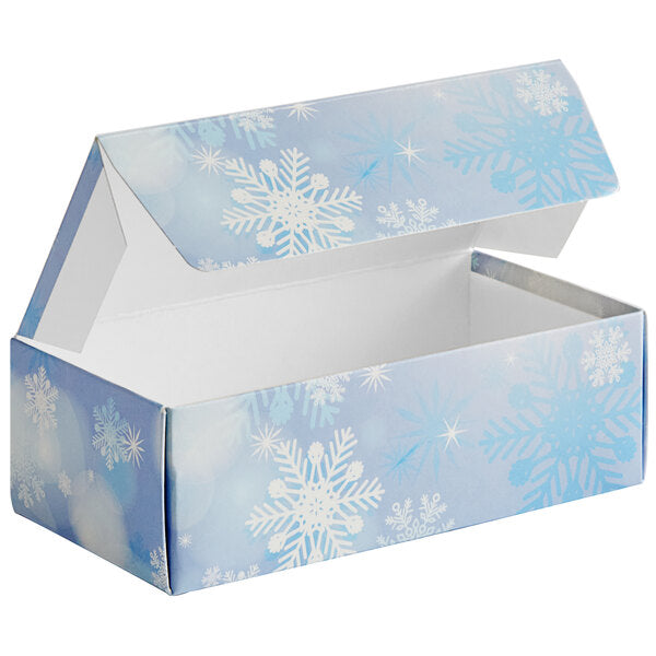 Light Blue Snowflakes Candy Box, 1/2 lb, 1 Piece Folding Box