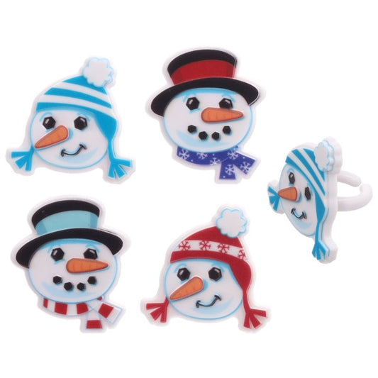 Snowman Friends Cupcake Rings - 12 Rings