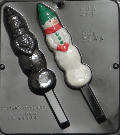 Snowman Pretzel Pop Chocolate Mold