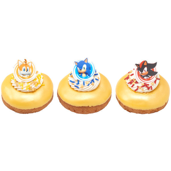 Sonic, Tails and Shadow Cupcake Rings - 12 Rings