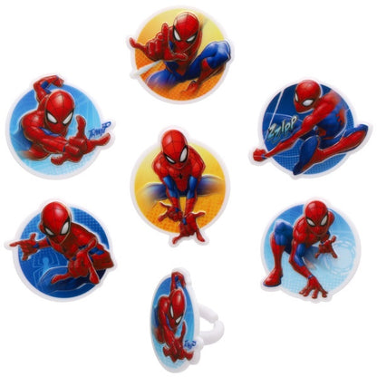 Spiderman - Neighborhood Hero Cupcake Rings - 12 Rings