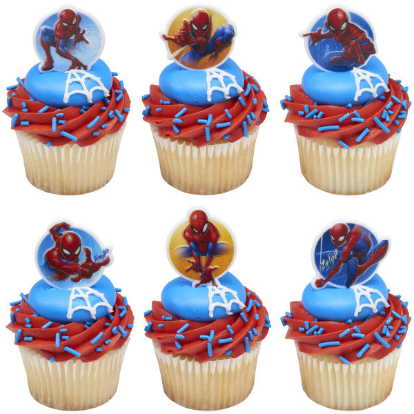 Spiderman - Neighborhood Hero Cupcake Rings - 12 Rings