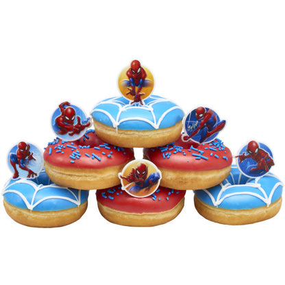 Spiderman - Neighborhood Hero Cupcake Rings - 12 Rings