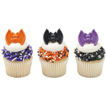Spooky Bat Cupcake Rings - 12 Rings