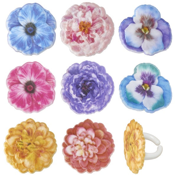 Spring Garden Cupcake Rings - 12 Rings
