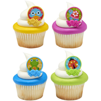 Spring Friends Cupcake Rings - 12 Rings