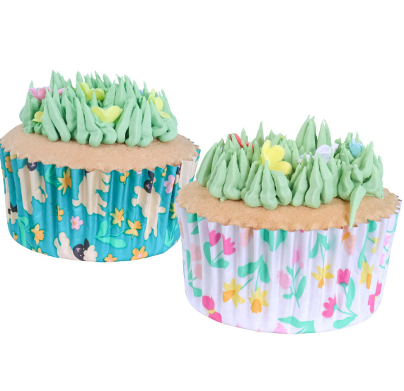 Easter Foil-Lined Cupcake Liners - Spring Meadow (Set of 60)