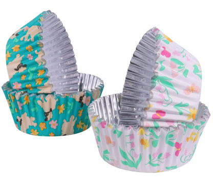 Easter Foil-Lined Cupcake Liners - Spring Meadow (Set of 60)
