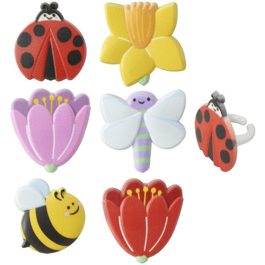 Springtime Blooms Cupcake Rings - 12 Rings