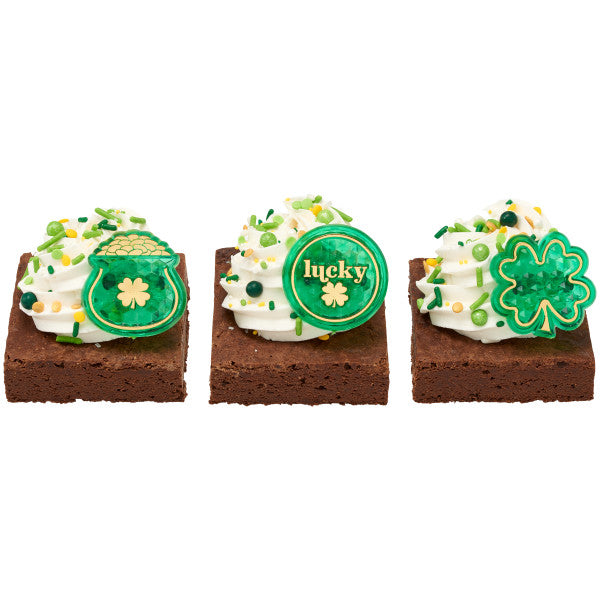 Three's A Charm St. Patricks' Day Cupcake Rings - 12 Rings