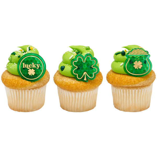 Three's A Charm St. Patricks' Day Cupcake Rings - 12 Rings