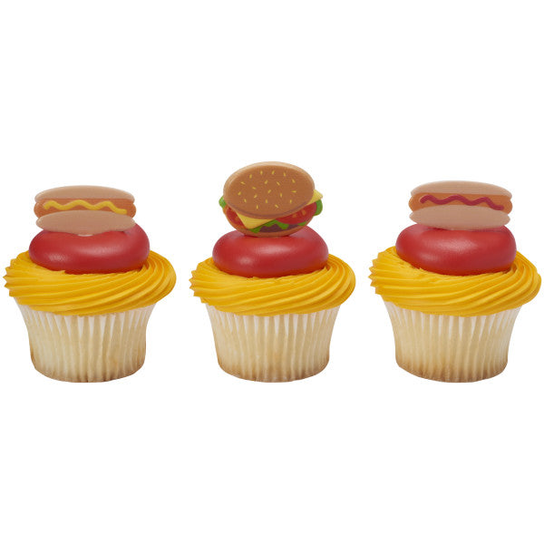 Summer Grilling Food Items Cupcake Picks - 12 Picks