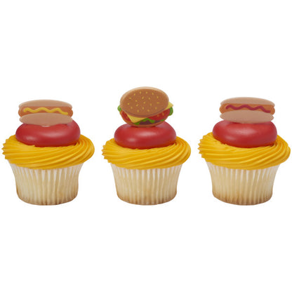 Summer Grilling Food Items Cupcake Picks - 12 Picks