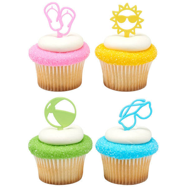 Summer Fun Cupcake Picks - 12 Cupcake Picks