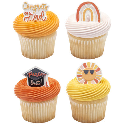 Sunshine Grad Cupcake Rings - 12 Rings