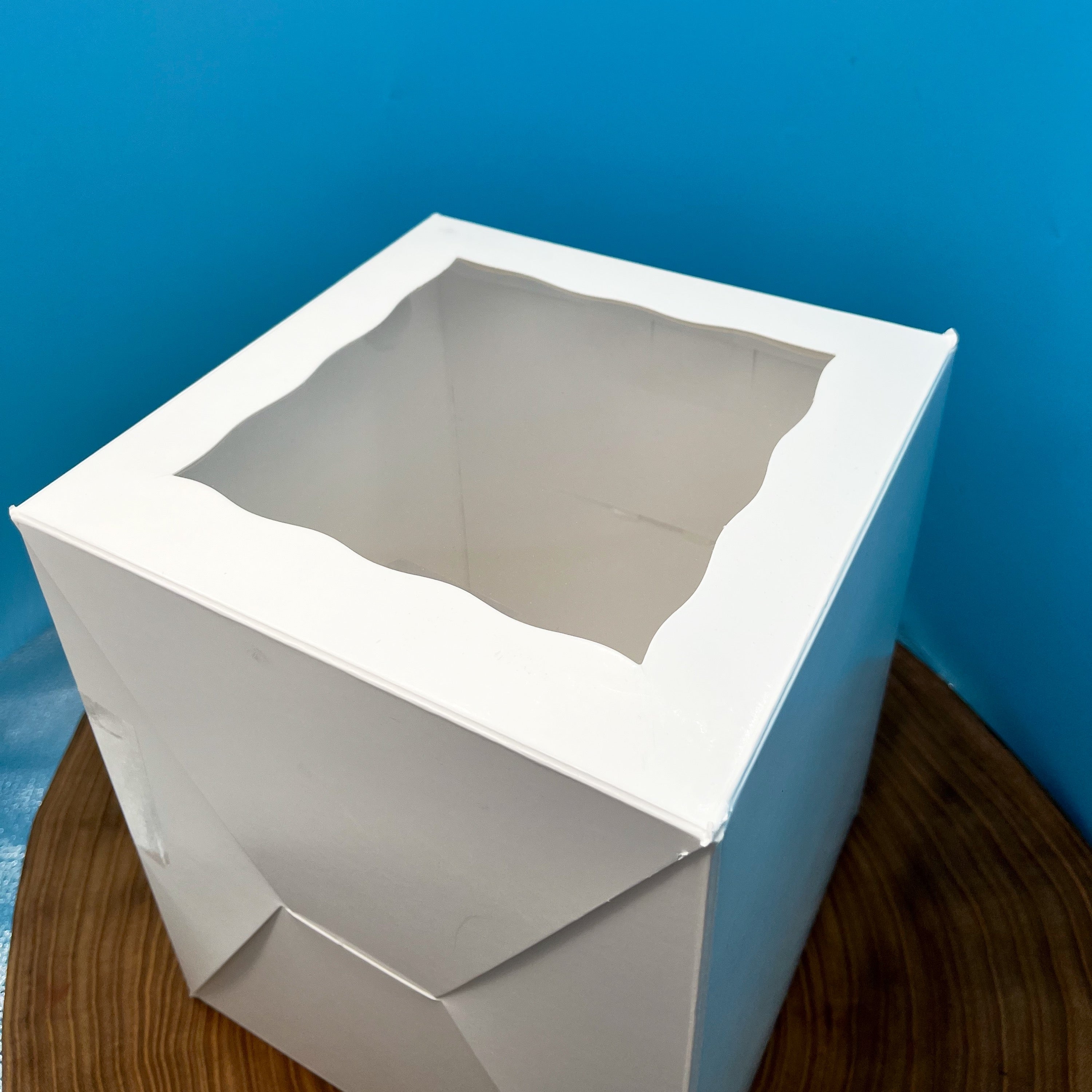 8 Inch Tall Cake Box with Window - 8x8x10 (One Piece)
