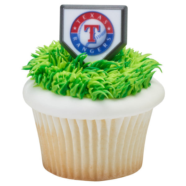 Texas Rangers Cupcake Decorations - 12 Cupcake Rings