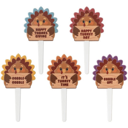 Thanksgiving Cupcake Picks - 12 Picks