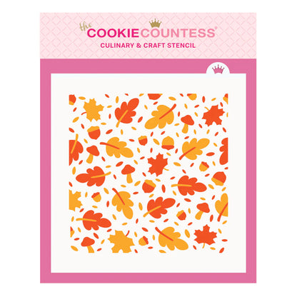 Leaves and Acorns 2 Piece Stencil