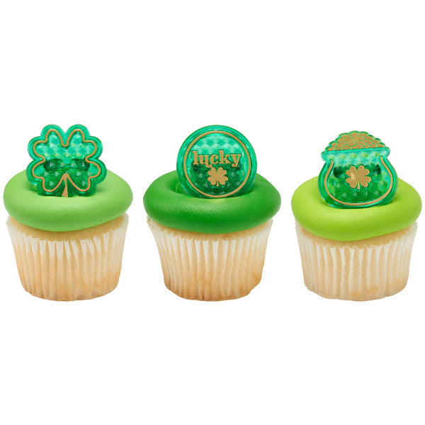 Three's A Charm St. Patricks' Day Cupcake Rings - 12 Rings