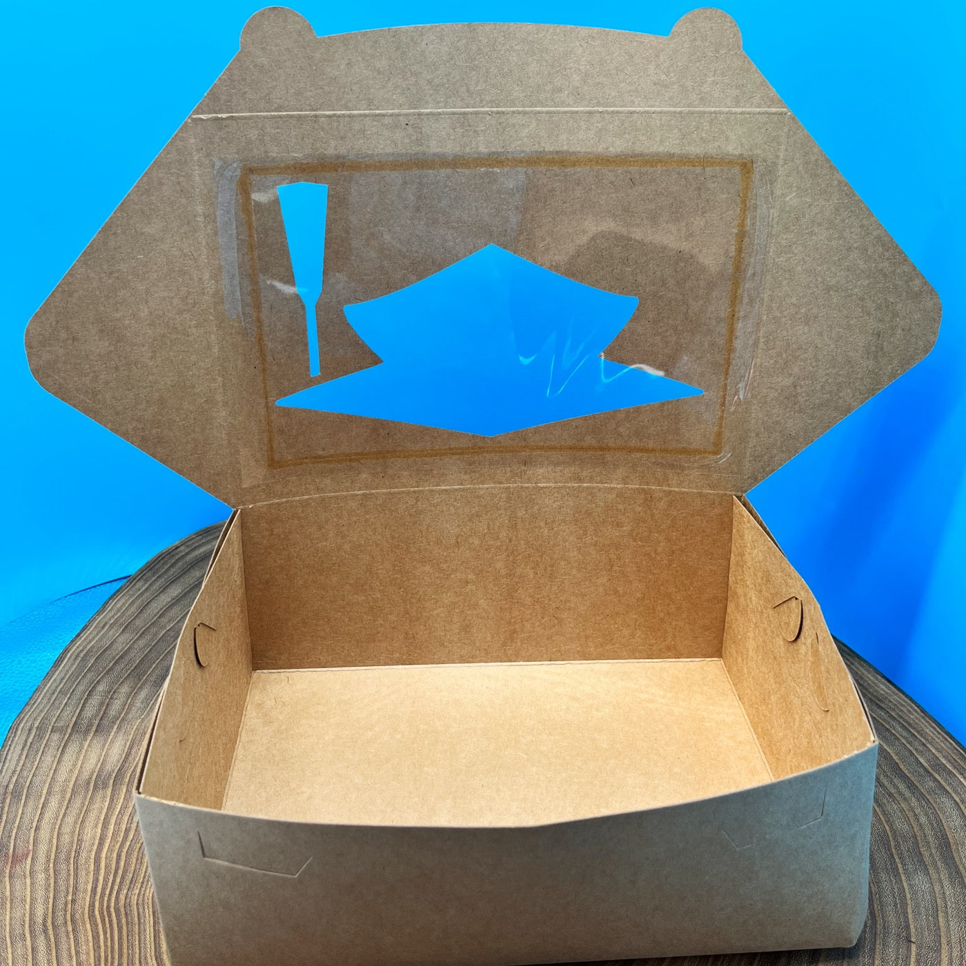 10x7 Kraft Cupcake Box With Graduation Cap Cutout