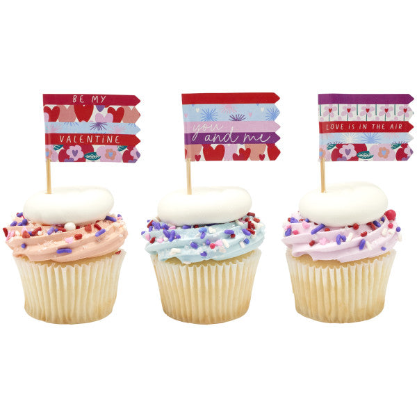 Valentine Love Assortment Cupcake Picks - 12 Picks